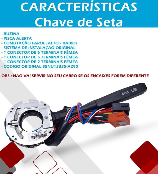 Imagem de Kit Chave Seta Pampa Limpador Buzina  Del Rey 85 86 Corcel 2