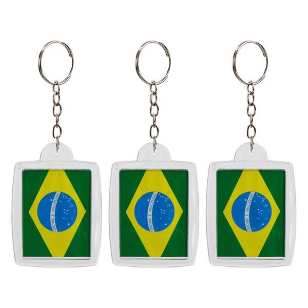 Imagem de Kit Chaveiro Bandeira do Brasil Copa Para Lembrancinha 12 Unidades