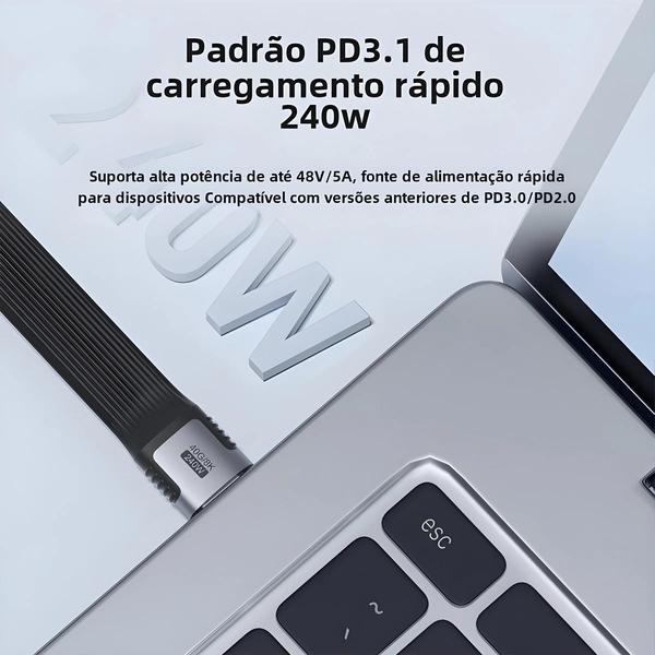 Imagem de Kit Chaveiro Cabo USB4 Hagibis - 40Gbps, USB-C para Tipo-C, PD 240W, iPhone 16 Pro e SSD