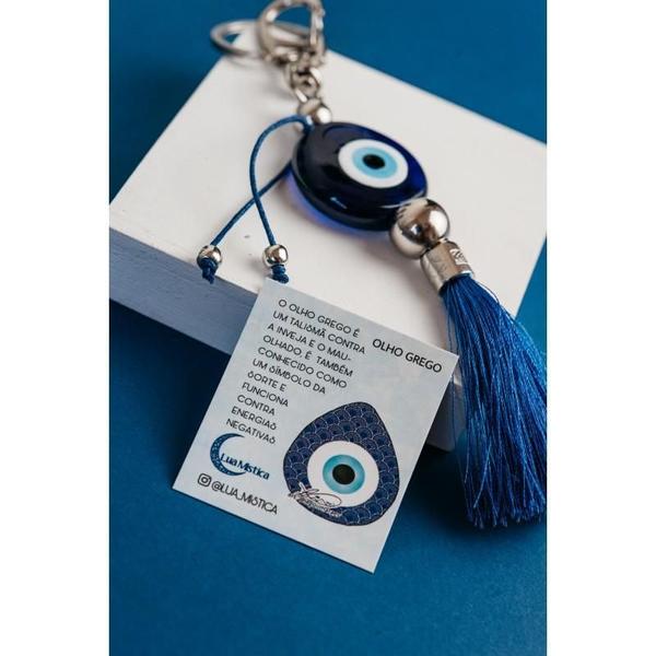 Kit Chaveiro E Guia Olho Grego Para Carro Vidro ul - Bialluz Presentes Imagem de Kit Chaveiro E Guia Olho Grego Para Carro Vidro ul
