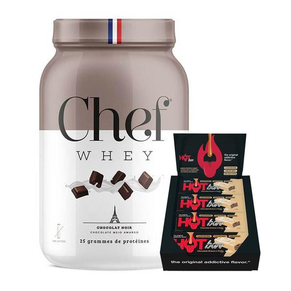 Imagem de Kit Chef Whey Protein Gourmet 800g - Chef Whey + Barra Proteica Bold Hot Bar Display C/12 Uni - Hot Fit