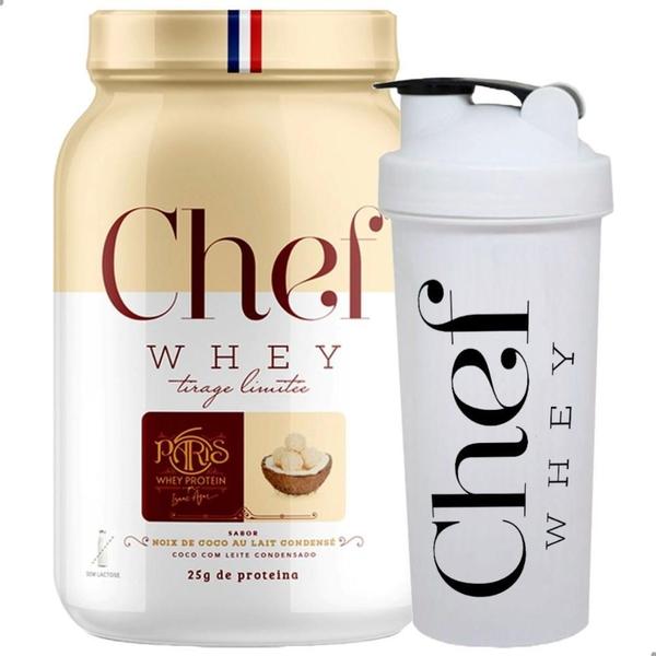 Kit Chef Whey Zero Lactose Coco 800G Paris 6 + Coqueteleira Imagem de Kit Chef Whey Zero Lactose Coco 800G Paris 6 + Coqueteleira
