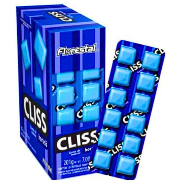 Kit Chiclete Cliss Cartela Hortelã FLORESTAL 201g - 6cx c/ 12un Cada Imagem de Kit Chiclete Cliss Cartela Hortelã FLORESTAL 201g - 6cx c/ 12un Cada