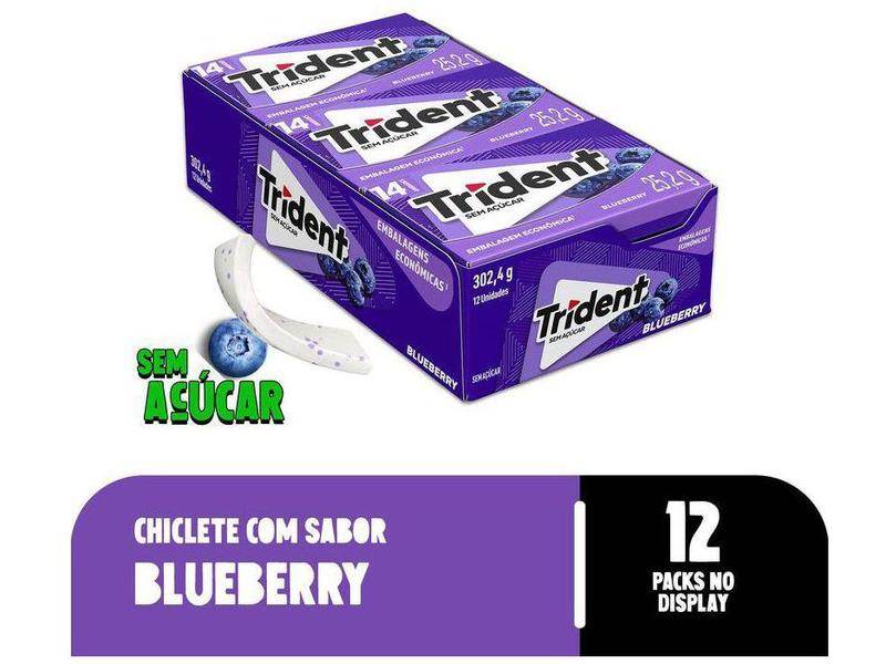 Imagem de Kit Chiclete Trident Duradouro Blueberry 2 Display