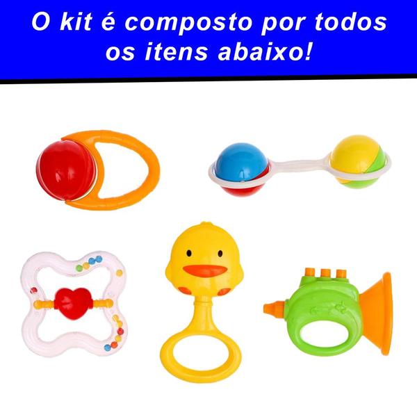 Imagem de Kit Chocalho Bebê Brinquedo Sensorial Educacional Infantil