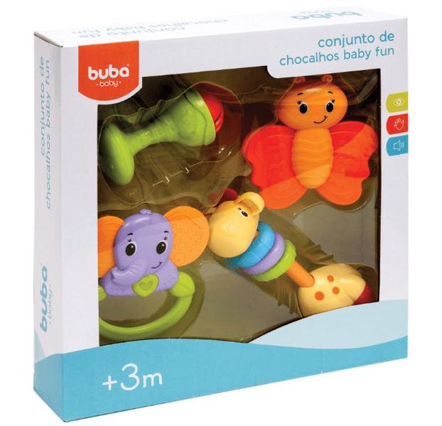 Imagem de Kit Chocalhos Infantil Baby Fun Buba 3m+