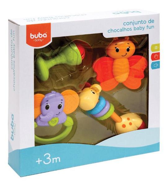 Imagem de Kit Chocalhos Infantil Baby Fun Buba 3m +