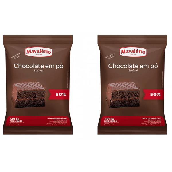 Kit chocolate em pó solúvel 50% 1kg com 2 unidades - mavalério Imagem de Kit chocolate em pó solúvel 50% 1kg com 2 unidades - mavalério