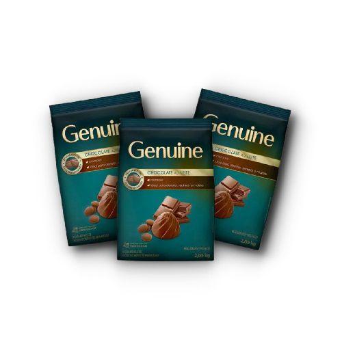 Imagem de Kit chocolate gotas ao leite 2,05kg com 3 unidades Genuine