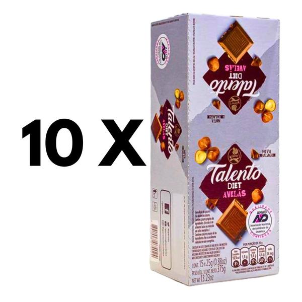 Imagem de Kit Chocolate Talento Diet GAROTO- 10 Caixas C/ 15un Cada
