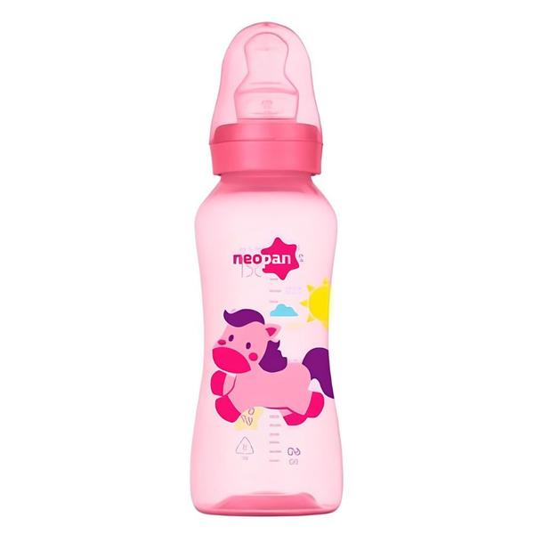 Imagem de Kit Chupeta + Mamadeira Criativa Ort 300ml F2 Rosa Unicornio