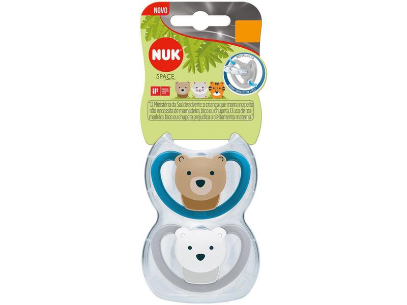 Imagem de Kit Chupeta Silicone Ortodôntico NUK Space - Colorida de 0 á 6 Meses 2 Unidades