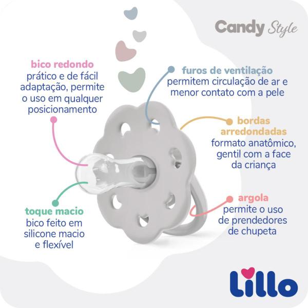 Imagem de Kit Chupetas Lillo Candy Style com Argola Bico Redondo Furos de Ventilação Cores Elegantes e Modernas 0-6 meses