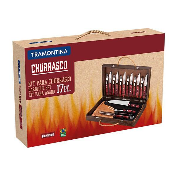 Imagem de Kit Churrasco 17 Peças Tramontina 21198966 Marrom