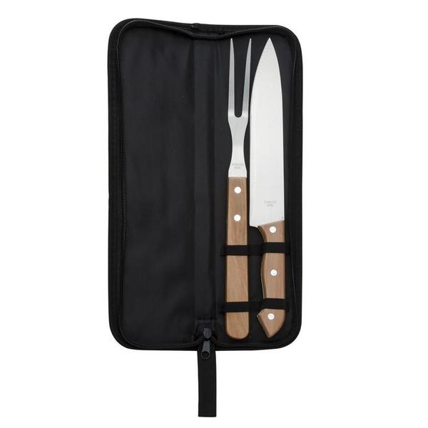 Kit Churrasco 2 Peças Com Estojo Preto Garfo Faca Madeira - Merx Persnalizados Imagem de Kit Churrasco 2 Peças Com Estojo Preto Garfo Faca Madeira