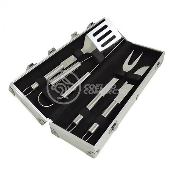 Kit Churrasco 4 Peças Espátula, Faca, Garfo, Pegador Em Aço - SMART BRACELET Imagem de Kit Churrasco 4 Peças Espátula, Faca, Garfo, Pegador Em Aço