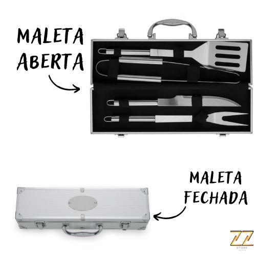 Kit Churrasco 4 Peças Maleta Em Aço Inox Para Compartimento - ZZ Imagem de Kit Churrasco 4 Peças Maleta Em Aço Inox Para Compartimento