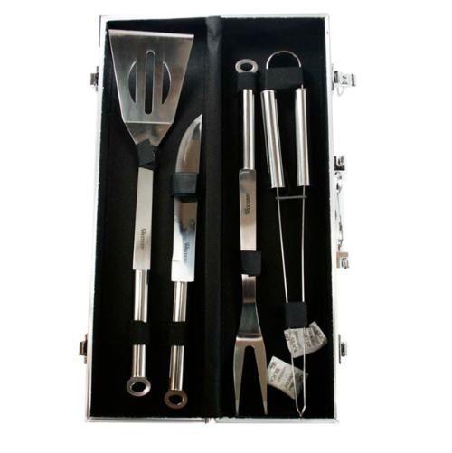 Imagem de Kit Churrasco Aço Inox Com Maleta 4 Peças Western Bs4