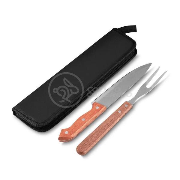Kit Churrasco Aço Inox Faca E Garfo 13" + Capa De Proteção - SMART BRACELET Imagem de Kit Churrasco Aço Inox Faca E Garfo 13" + Capa De Proteção