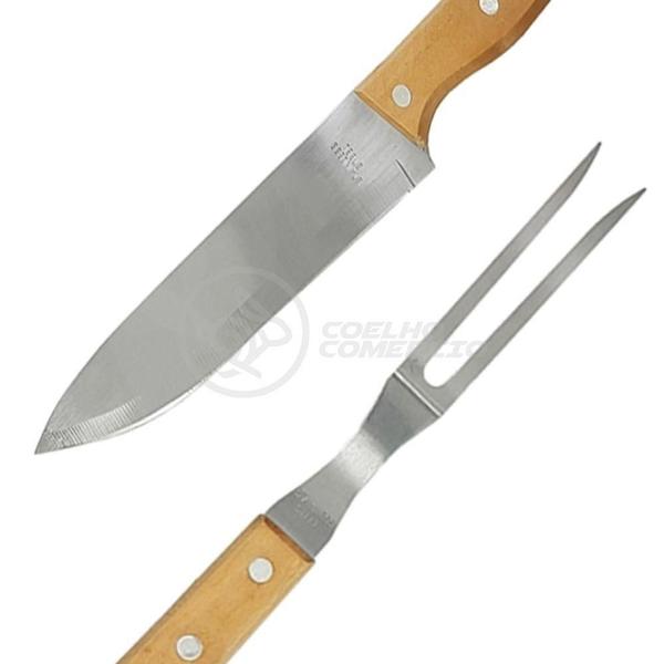 Kit Churrasco Aço Inox Faca E Garfo 13" + Capa De Proteção - SMART BRACELET Imagem de Kit Churrasco Aço Inox Faca E Garfo 13" + Capa De Proteção