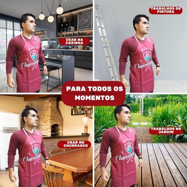 Imagem de Kit Churrasco Avental Fluminense Mestre Churrasqueiro + Copo