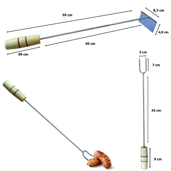 Imagem de Kit churrasco espetos e acendedor elétrico 220 v