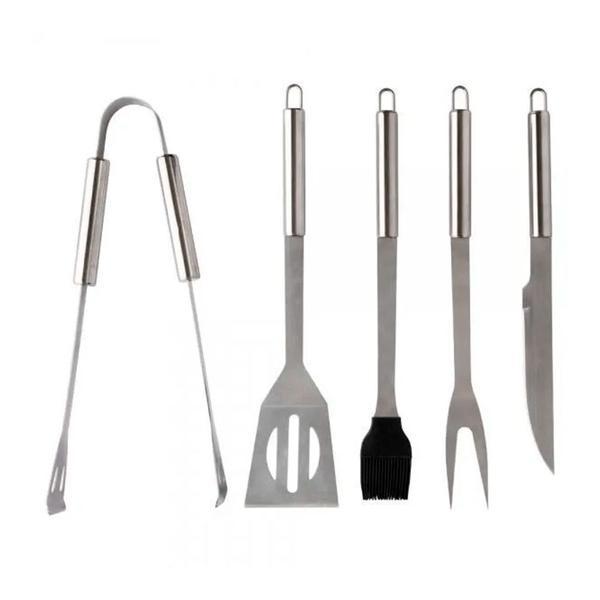 Imagem de Kit Churrasco Inox 5 Pecas Com Maleta Clink