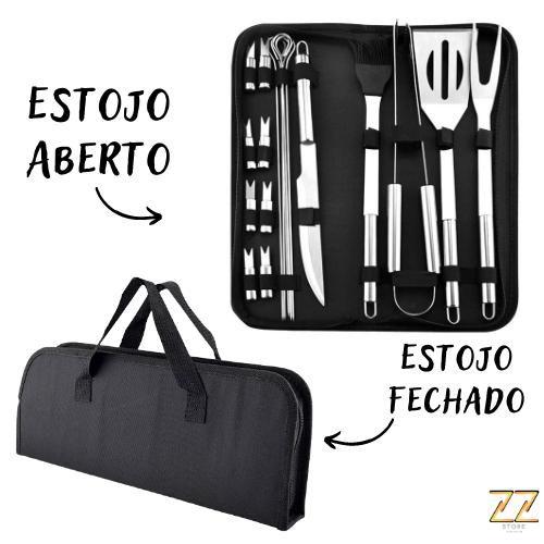 Imagem de Kit Churrasco Inox Churrasqueiro Profissional