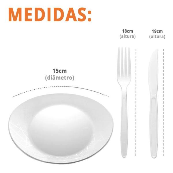 Kit Churrasco Master Premium Luxo Cristal Serve 10 Pessoas Garfo+Faca+Prato x 10 - PRAFESTA Imagem de Kit Churrasco Master Premium Luxo Cristal Serve 10 Pessoas Garfo+Faca+Prato x 10