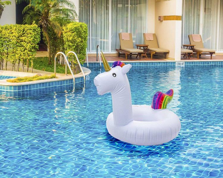 Imagem de Kit Churrasco Na Piscina Boias Unicórnio Mais Flamingo Rosa