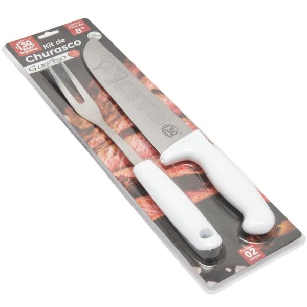 Imagem de Kit Churrasco Profissional Garbo Facas Garfo Inox 2 Pçs Super Afiados - SQ