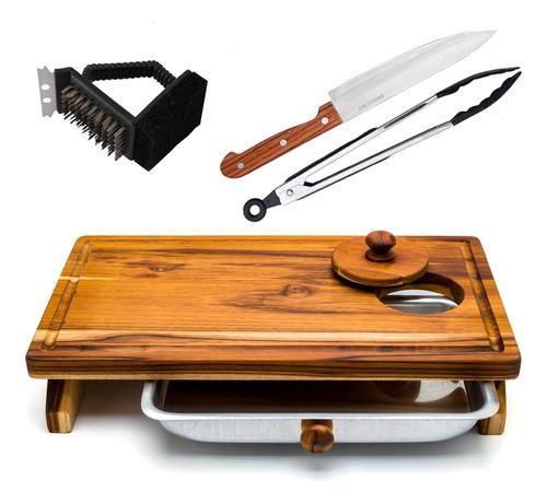 Kit Churrasco Tabua De Carne Corte Madeira Gaveta Com Faca - OFFSHOP Ltda Kit Churrasco Tabua De Carne Corte Madeira Gaveta Com Faca - OFFSHOP Ltda