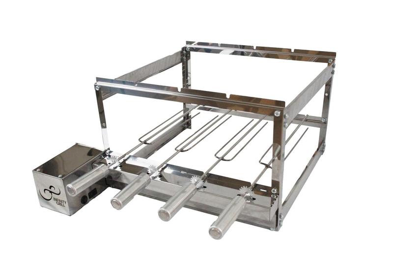 kit Churrasqueira Gira Grill Giratória Inox, Com 4 Espetos Que Gira BIVOLT - INFINITY-GRILL Imagem de kit Churrasqueira Gira Grill Giratória Inox, Com 4 Espetos Que Gira BIVOLT
