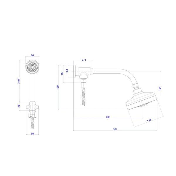 Imagem de Kit Chuveiro Acqua Plus C/ Desvi + 2 Acab De Registro Link Deca