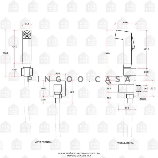 Imagem de Kit Chuveiro Mundaú Ducha Higiênica e Misturador Pingoo.casa - Preto