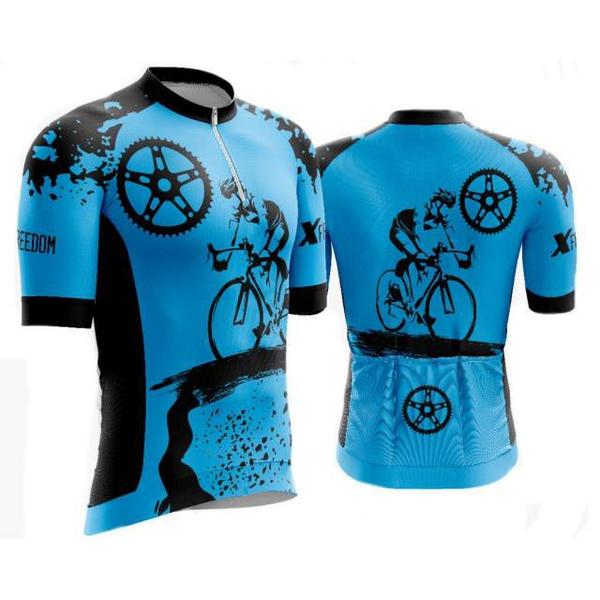 Imagem de Kit Ciclismo Camisa C/ Proteção UV + Manguitos + Óculos de Proteção Espelhado + Bandana