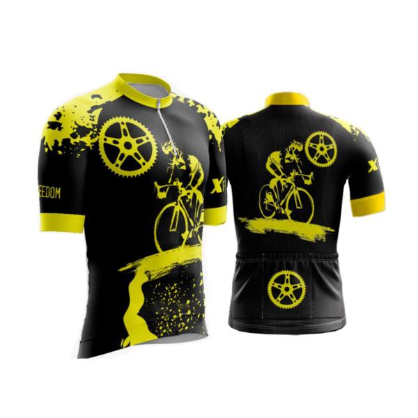 Imagem de Kit Ciclismo Camisa e Bermuda C/ Forro Gel + Par de Manguitos + Bandana Esportiva