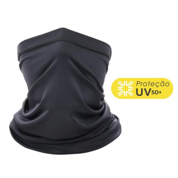 Imagem de Kit Ciclismo Manguito Pernito e Bandana Tubular UV50+ -  Cor  Preto