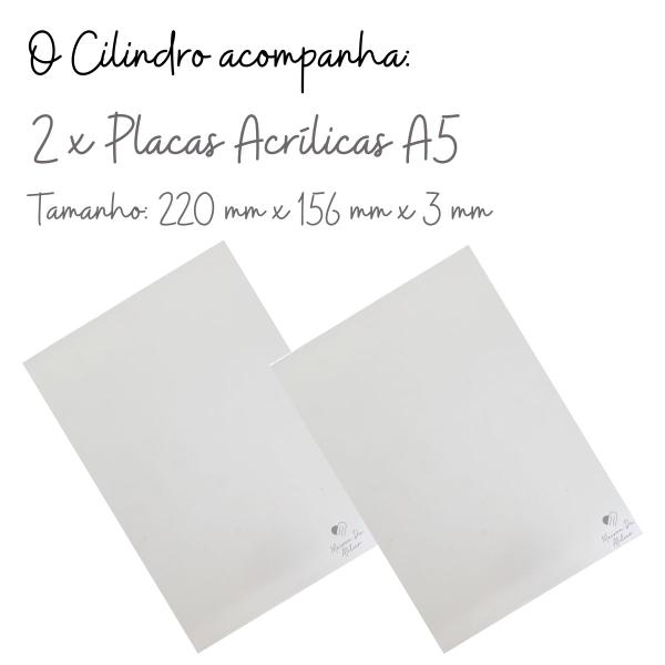 Imagem de Kit Cilindro Artesanato + Placas Acrilicas A5 Textura Relevo