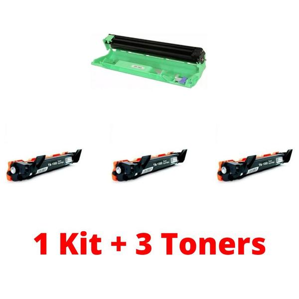 Imagem de Kit Cilindro Dr1060 + 3 Toner Tn1060 Dcp1602 Hl1212W Dcp1617