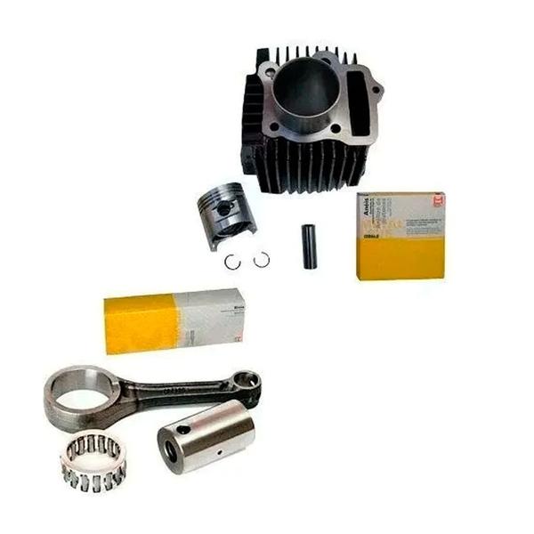 Imagem de Kit Cilindro Motor Biz 100 Pop 100 Dream + Biela Metal Leve