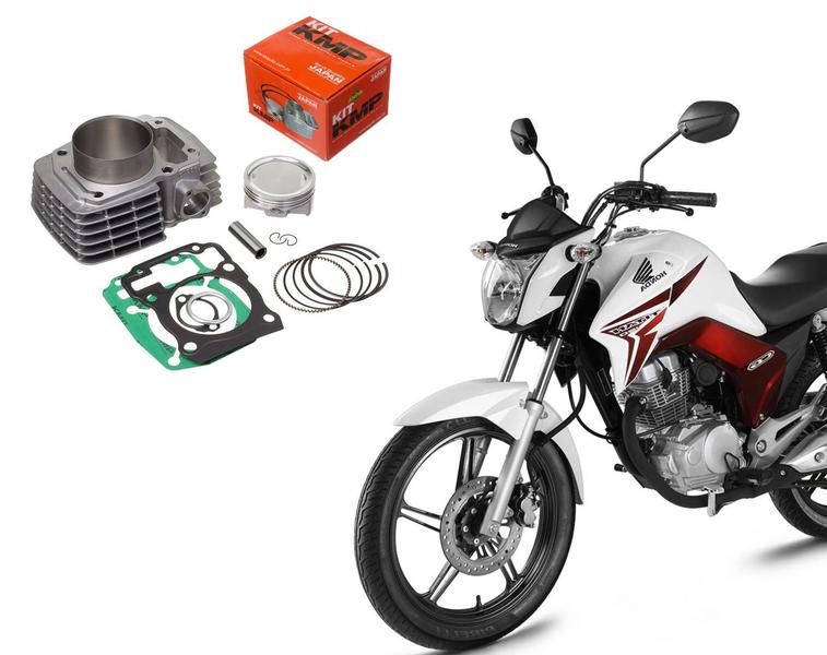 Imagem de Kit Cilindro Motor Kmp Premium Com Juntas Kit A Cg 150 Titan Fan Start Cargo Nxr Bros