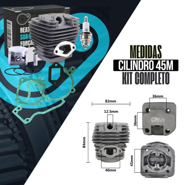 Imagem de Kit Cilindro Motoserra 52/53/58cc P/ Tekna e Lynus