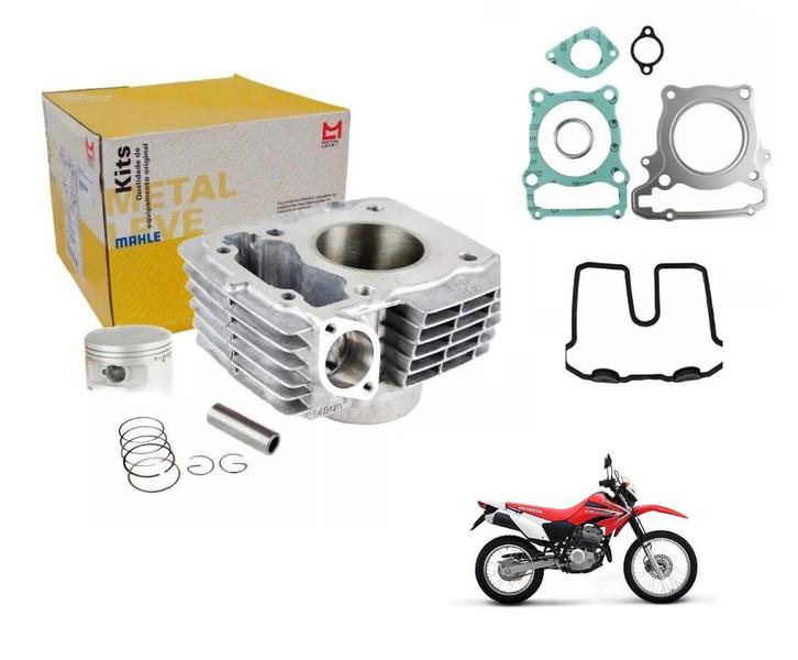 Imagem de Kit Cilindro Pistão Anel + Jogo Junta Kit A Parte de Cima + Junta Tampa de Válvula Cbx 250 Twister Xr 250 Tornado Metal Leve Mhale 2001 Até 2008