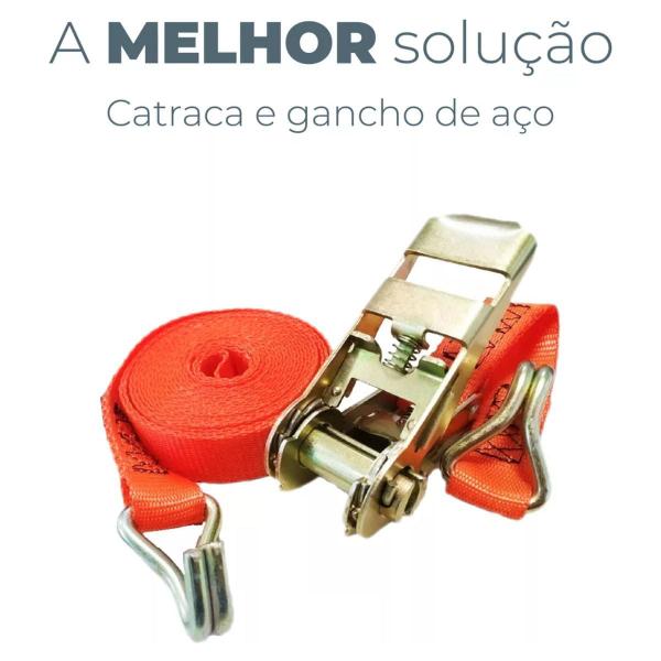 Imagem de Kit Cinta Com Catraca 700 Kg Amarrar Carga Carreta Caminhao 4,5mts