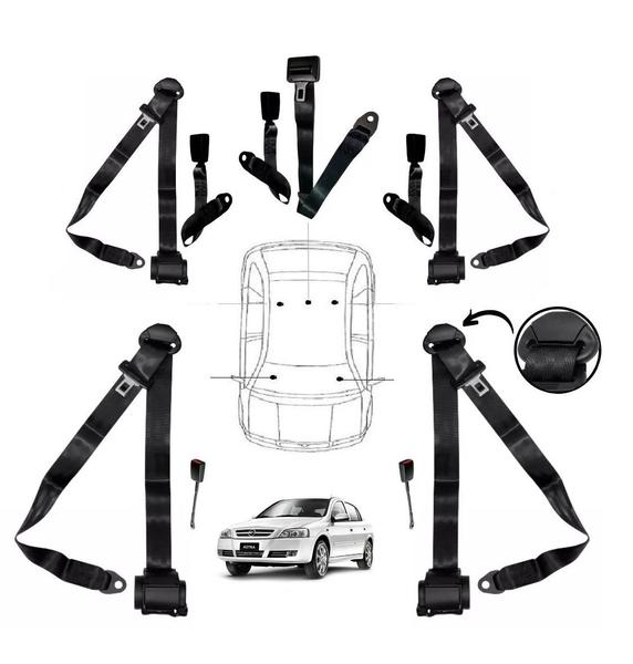 Imagem de Kit cinto de segurança COMPLETO para CHEVROLET ASTRA + fechos