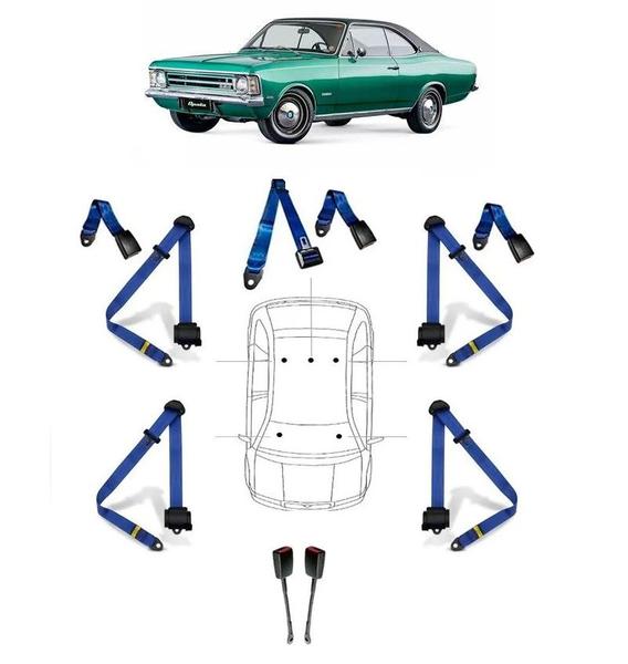 Imagem de Kit cinto de segurança COMPLETO para CHEVROLET OPALA + fechos