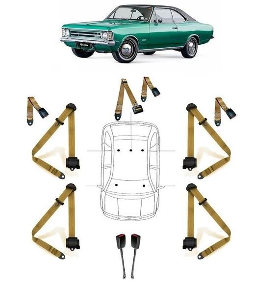 Imagem de Kit cinto de segurança COMPLETO para CHEVROLET OPALA + fechos