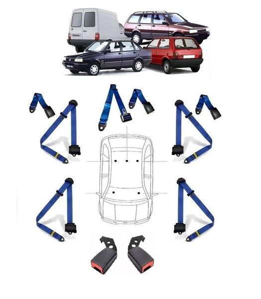 Imagem de Kit cinto de segurança COMPLETO para FIAT PALIO + fechos