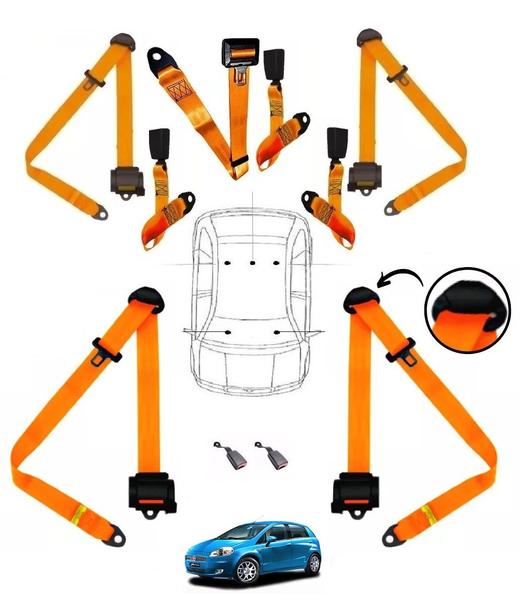 Imagem de Kit cinto de segurança COMPLETO para FIAT PUNTO + fechos